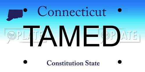 TAMED Connecticut License Plate