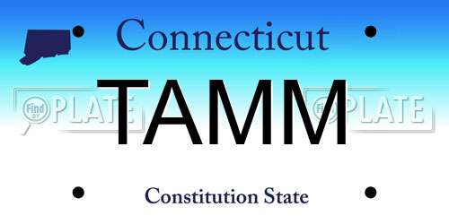 TAMM Connecticut License Plate