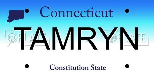 TAMRYN Connecticut License Plate