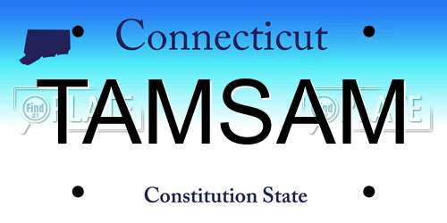TAMSAM Connecticut License Plate