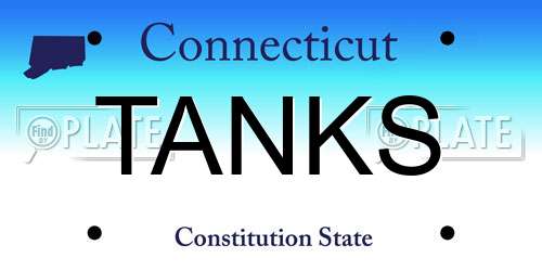 TANKS Connecticut License Plate