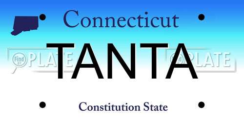 TANTA Connecticut License Plate