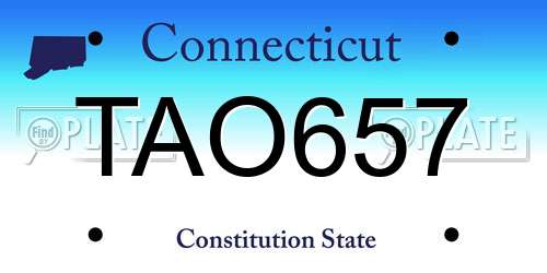 TAO657 Connecticut License Plate