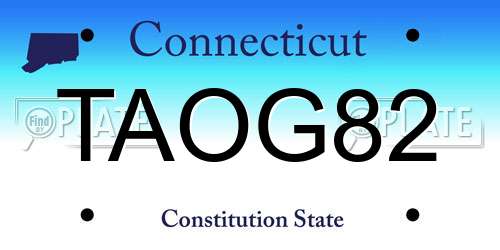TAOG82 Connecticut License Plate