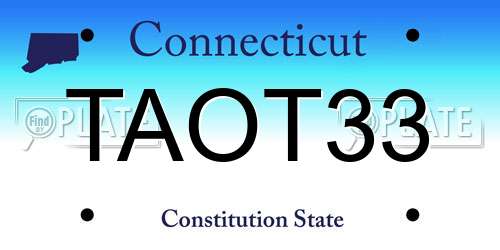 TAOT33 Connecticut License Plate