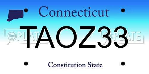 TAOZ33 Connecticut License Plate