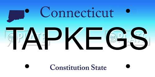 TAPKEGS Connecticut License Plate