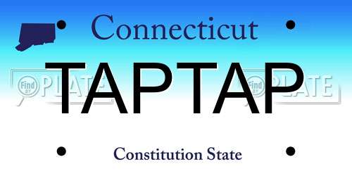 TAPTAP Connecticut License Plate