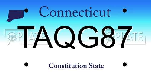 TAQG87 Connecticut License Plate