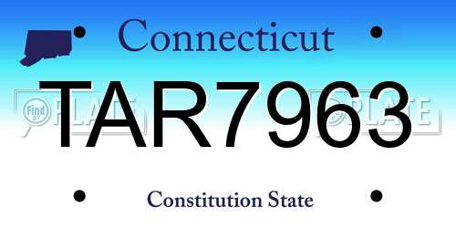 TAR7963 Connecticut License Plate