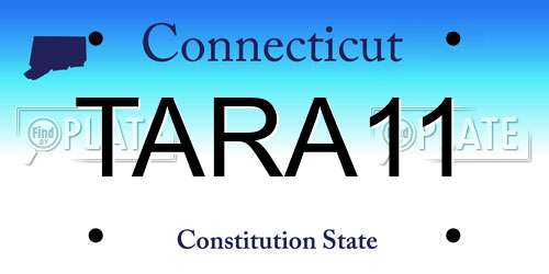 TARA11 Connecticut License Plate