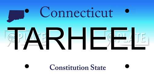 TARHEEL Connecticut License Plate