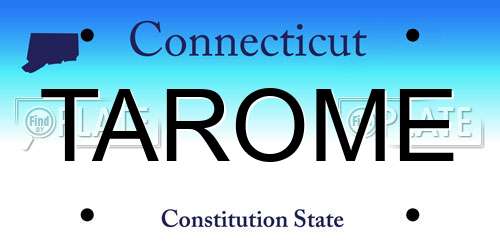 TAROME Connecticut License Plate