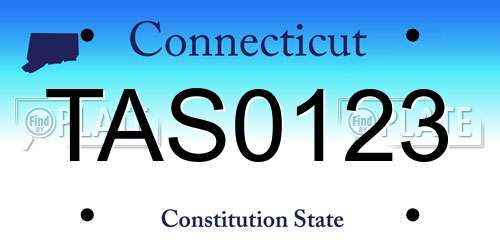 TAS0123 Connecticut License Plate