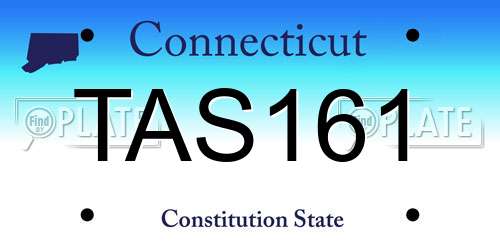 TAS161 Connecticut License Plate