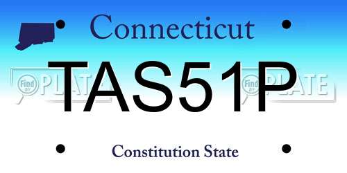 TAS51P Connecticut License Plate