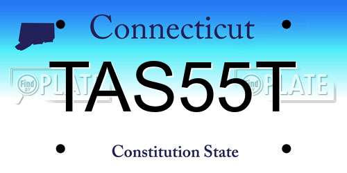TAS55T Connecticut License Plate
