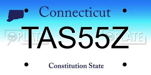 TAS55Z Connecticut License Plate