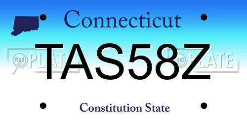TAS58Z Connecticut License Plate