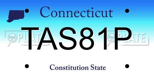 TAS81P Connecticut License Plate
