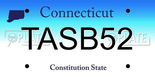 TASB52 Connecticut License Plate