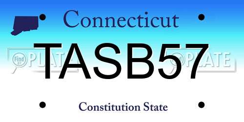 TASB57 Connecticut License Plate