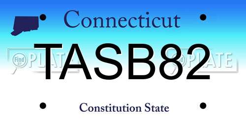 TASB82 Connecticut License Plate
