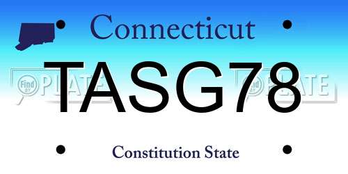 TASG78 Connecticut License Plate