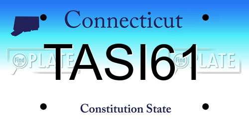 TASI61 Connecticut License Plate