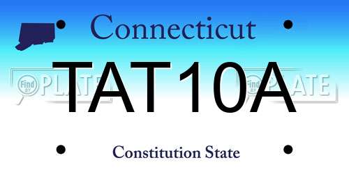 TAT10A Connecticut License Plate