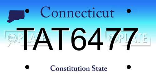 TAT6477 Connecticut License Plate