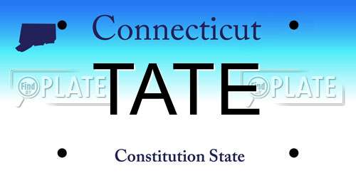 TATE Connecticut License Plate