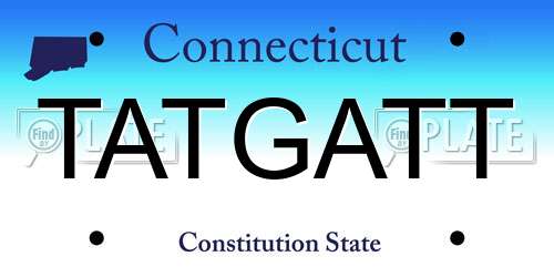 TATGATT Connecticut License Plate