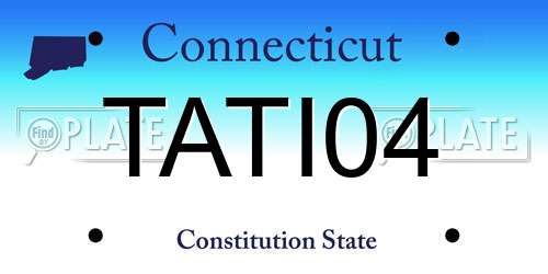 TATI04 Connecticut License Plate