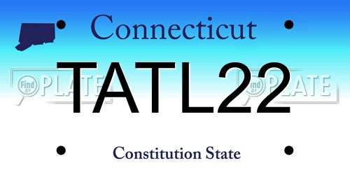 TATL22 Connecticut License Plate