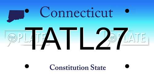 TATL27 Connecticut License Plate