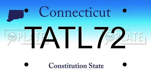 TATL72 Connecticut License Plate