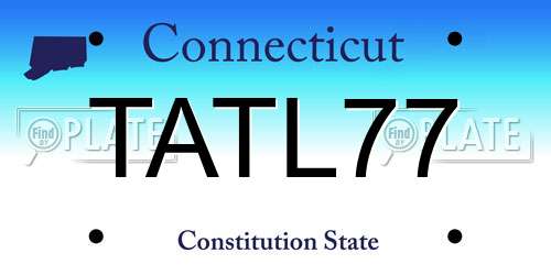 TATL77 Connecticut License Plate