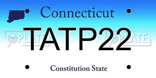 TATP22 Connecticut License Plate