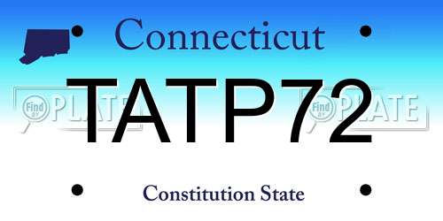 TATP72 Connecticut License Plate
