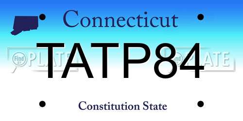 TATP84 Connecticut License Plate