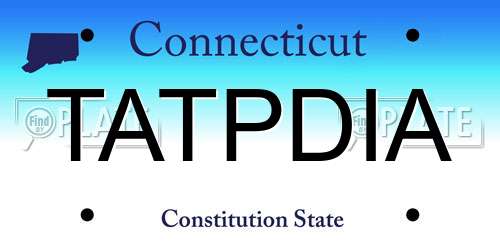 TATPDIA Connecticut License Plate