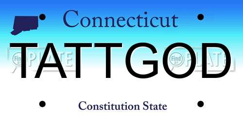 TATTGOD Connecticut License Plate