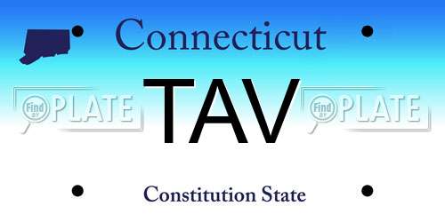 TAV Connecticut License Plate