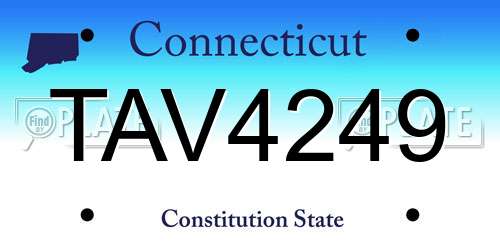 TAV4249 Connecticut License Plate