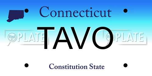 TAVO Connecticut License Plate