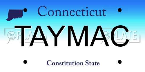 TAYMAC Connecticut License Plate