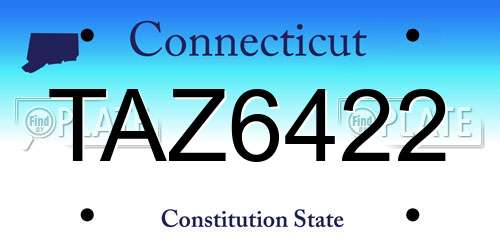 TAZ6422 Connecticut License Plate