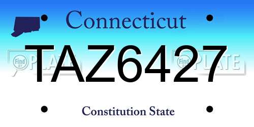 TAZ6427 Connecticut License Plate
