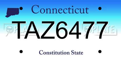 TAZ6477 Connecticut License Plate